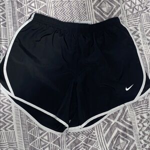 Nike Girls Black and White Athletic Shorts